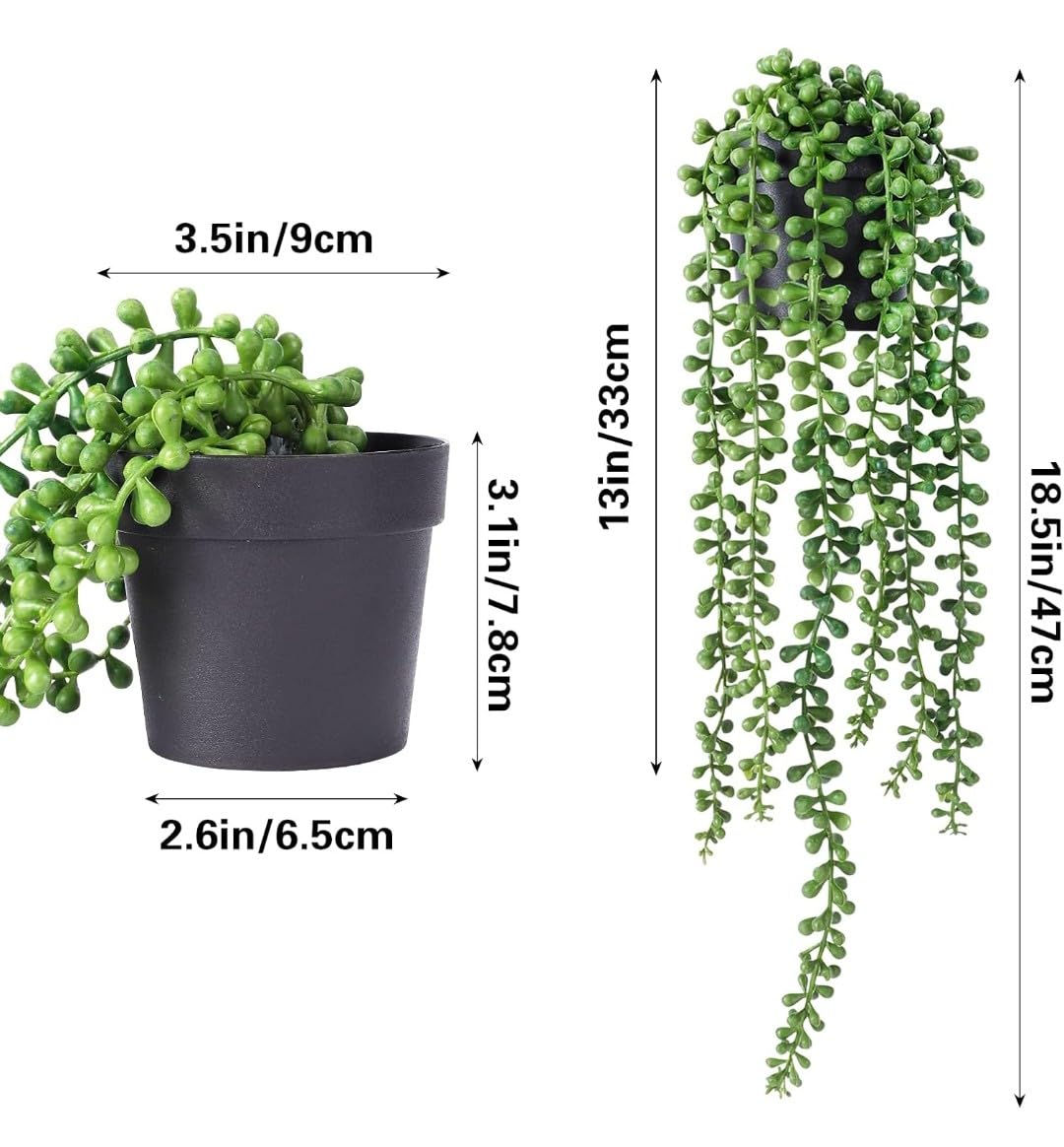 VRB Dec Plastic Tm Artificial Greenery Ferns Vines Flowers Needle Wall Hanging For Home Decor Door Wall Balcony Decoration Party Festival Craft, Artificial Plants Hanging (Design 1)