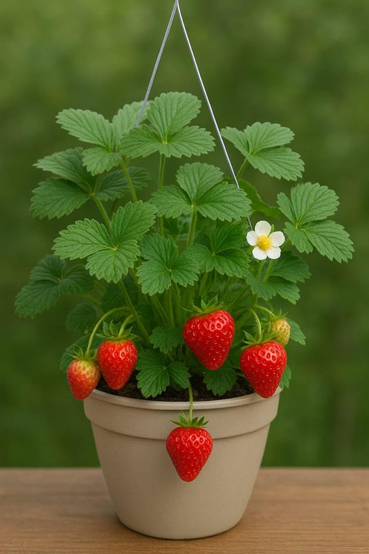 Nature Friendly Strawberry Plant For Home Garden Indoor Outdoor Hybrid Fruit Plant (Pack Of 1 With Pot) Zp_ 2