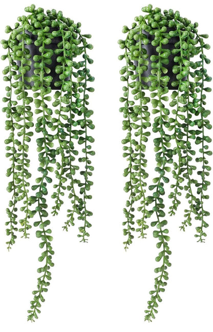 VRB Dec Plastic Tm Artificial Greenery Ferns Vines Flowers Needle Wall Hanging For Home Decor Door Wall Balcony Decoration Party Festival Craft, Artificial Plants Hanging (Design 1)