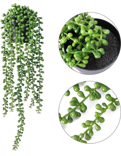 VRB Dec Plastic Tm Artificial Greenery Ferns Vines Flowers Needle Wall Hanging For Home Decor Door Wall Balcony Decoration Party Festival Craft, Artificial Plants Hanging (Design 1)